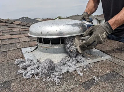 Cleaning Dryer Vent On Roof in Bloomington