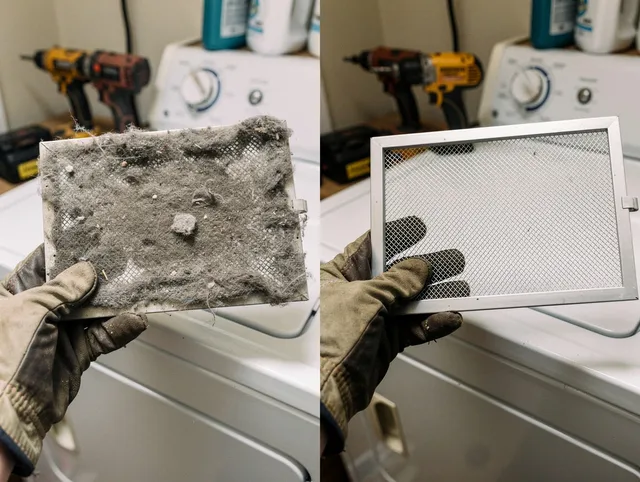Professional lint trap cleaning by Bloomington Dryer Vent Cleaning in Bloomington