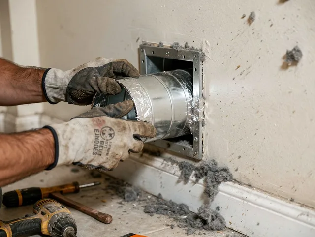 Professional dryer vent repair and installation by Bloomington Dryer Vent Cleaning in Bloomington