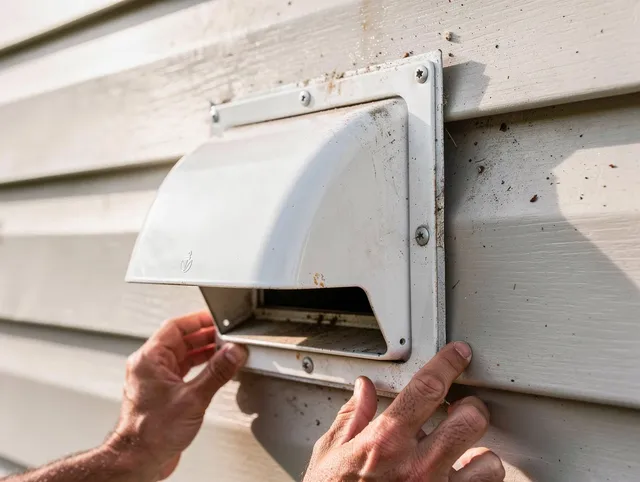 Bloomington Dryer Vent Cleaning technician delivering thorough residential dryer vent cleaning service in Bloomington